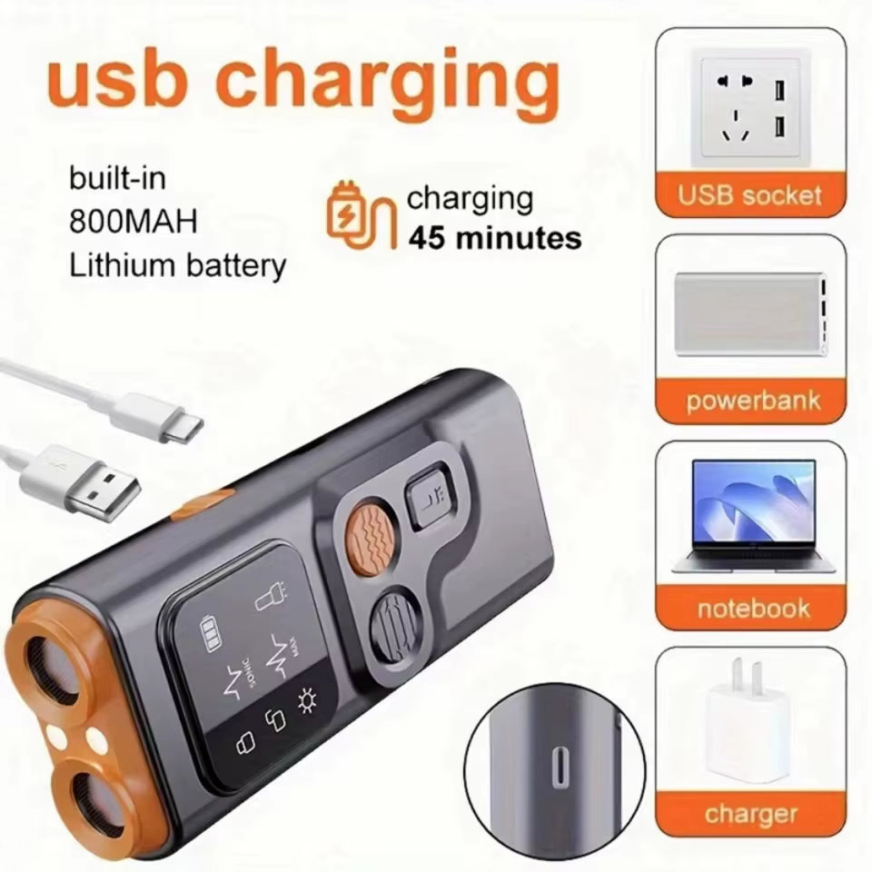 New Pet Dog Repeller Ultrasonic Dog Training Device Rechargeable anti Dog Bark Stop-Barking Deterrent Device with LED Flashlight